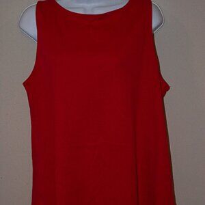 Isaac Mizrahi LIVE Red Tank Top 100% Cotton Size Large